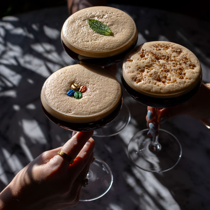 Justin Vaiciunas, Head Chef of The Jackson People celebrating with espresso martinis